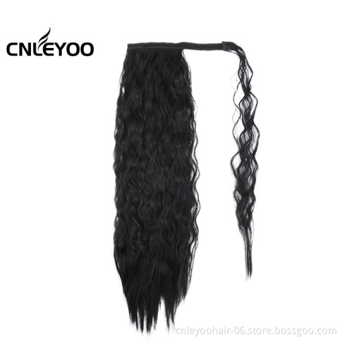 High temperature fiber health easy material ponytail long curly human hair